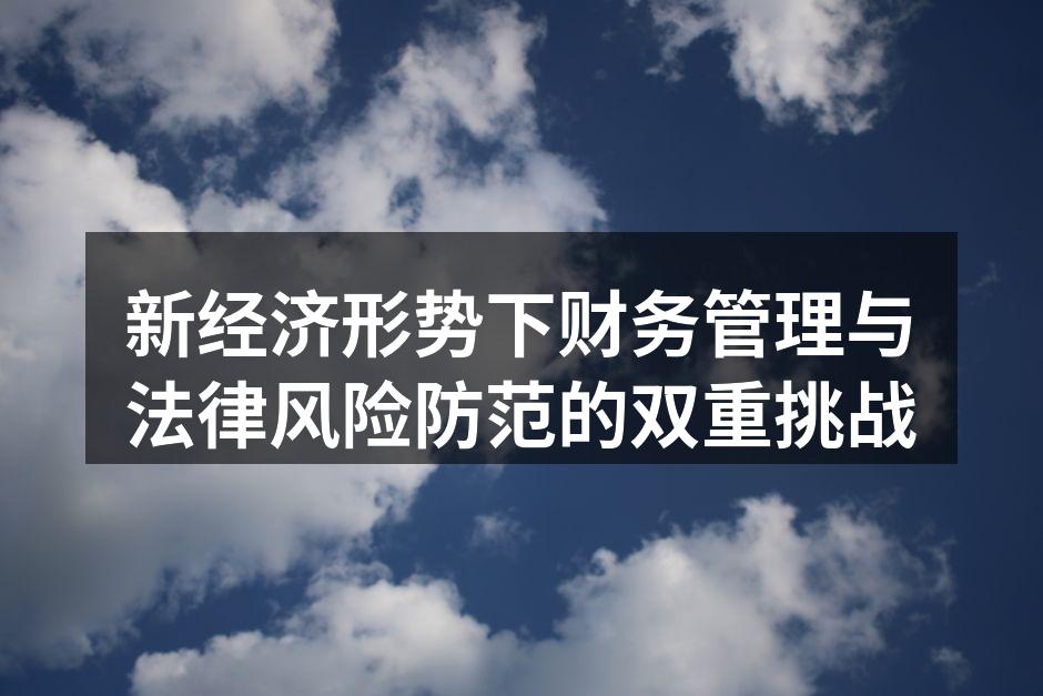 新经济形势下财务管理与法律风险防范的双重